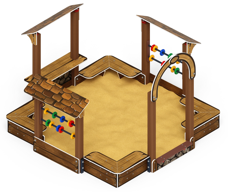 Песочный дворик Теремок (Коричневый) - ИО 6.01.04-02