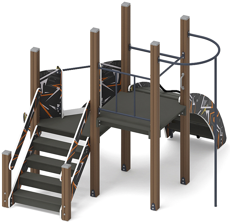 Спорт (Техно-оранжевый) - ДИК 1.06.01-02 - Игровой комплекс H=900