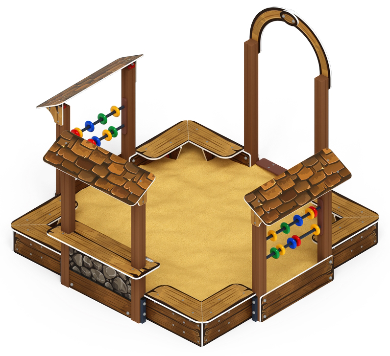 Песочный дворик Теремок (Коричневый) - ИО 6.01.04-02