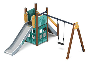 Счастливое детство (Тайга) - ДИК 2.01.01-03 - Игровой комплекс H=1200