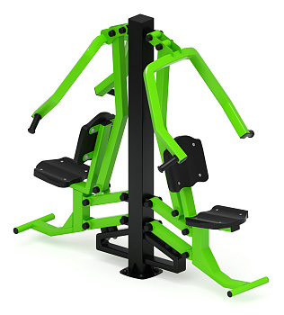 Жим от груди двойной (зеленый) - Уличный тренажер двойной - СТ 030-12.И1
