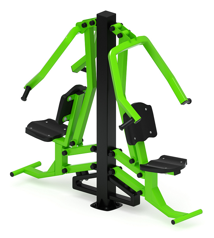 Жим от груди двойной (зеленый) - Уличный тренажер двойной - СТ 030-12.И1