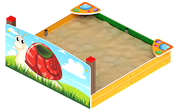 Песочница средняя с ограждением Улитка (Ракушки) - ИО 5.01.02-02