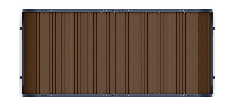 Навес контейнерной площадки для мусора (коричневый) (2 секции) (под анкера) МФ 55.01.02-02