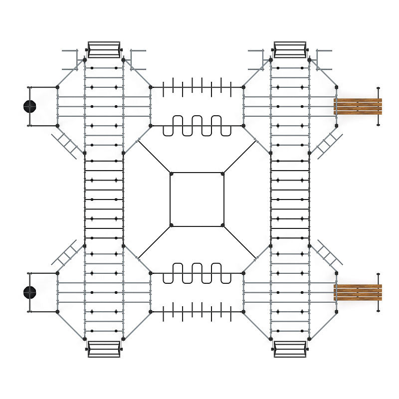 Многофункциональный спортивный комплекс (серый) МК 100.02-03
