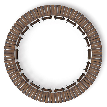 Модульная скамья радиальная (темный дуб) МФ 42.01.27
