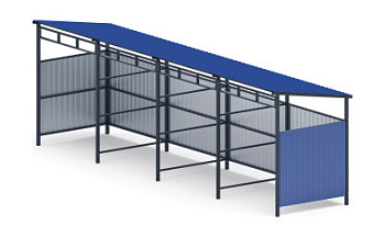 Навес контейнерной площадки для мусора (4 секции) МФ 55.02.03.4-03