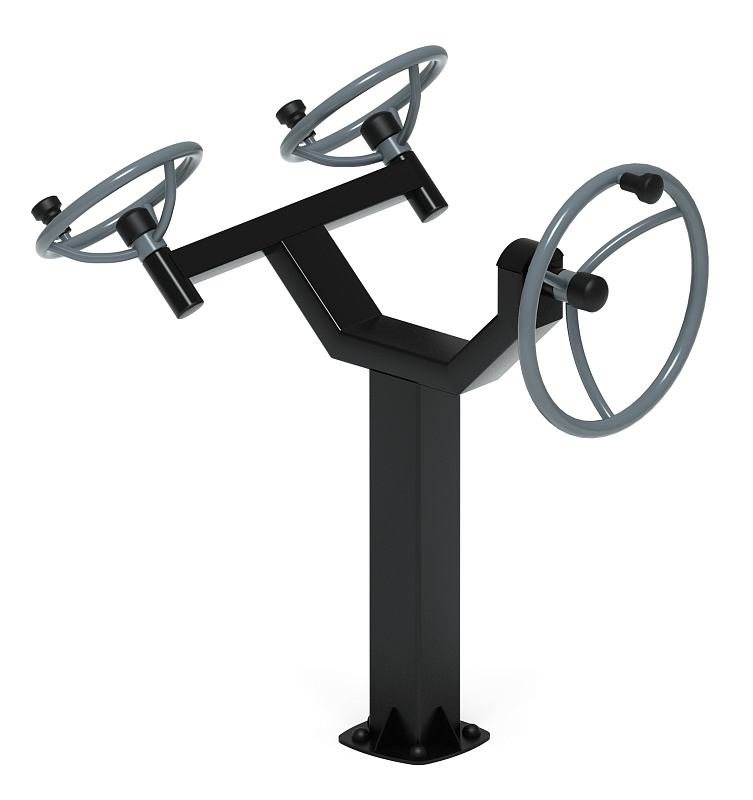 Рули (положение сидя) серый - Уличный тренажер - СТ 104-13