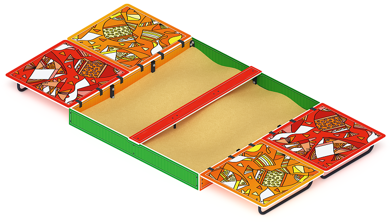 Песочница с крышкой большая (Рыбы) - ИО 5.01.14-01