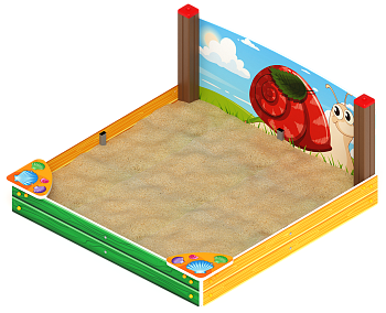 Песочница средняя с ограждением Улитка (Ракушки) - ИО 5.01.02-02