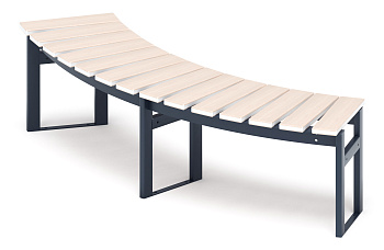 Модульная скамья радиальная (беленый дуб) МФ 42.01.17-01