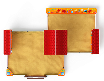 Песочный дворик двойной большой с навесом Домик (Ракушки) - ИО 6.01.03-01