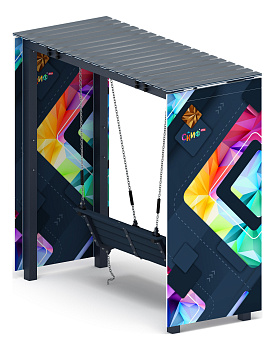 Пергола с качелями (СКИФ) - МФ 78.06.01-И1 /с поликарбонатом/