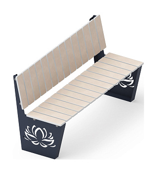 Скамья Лотос - МФ 42.02.01-01 (Светлый дуб)  (под анкера)