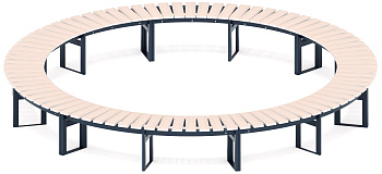 Модульная скамья радиальная (беленый дуб) МФ 42.01.26-01