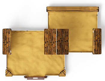 Песочный дворик двойной большой с навесом Домик (Коричневый) - ИО 6.01.03-02