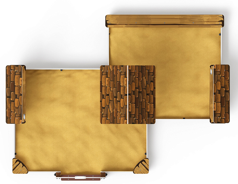 Песочный дворик двойной большой с навесом Домик (Коричневый) - ИО 6.01.03-02