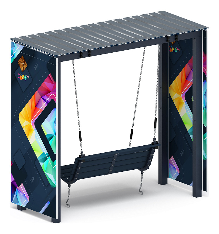 Пергола с качелями (СКИФ) - МФ 78.06.01-И1 /с поликарбонатом/