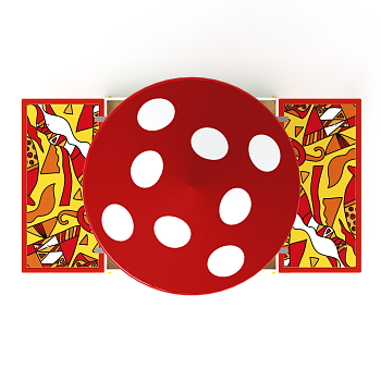 Песочница с крышкой средняя и навесом Грибок (Рыбы) - ИО 5.01.10-04