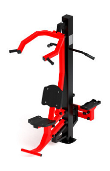 Тяга верхняя и степ (красный) - Уличный тренажер - СТ 043-11