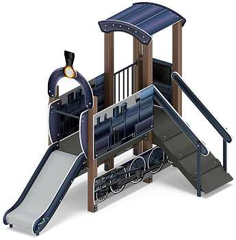 Паровозик (серо-синий) мини - ДИК 1.03.5.01-13 - Игровой комплекс H=750