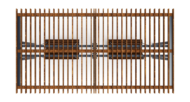 Пергола тент с качелями (прямая) - МФ 78.04.02-01.И1 /без поликарбоната/