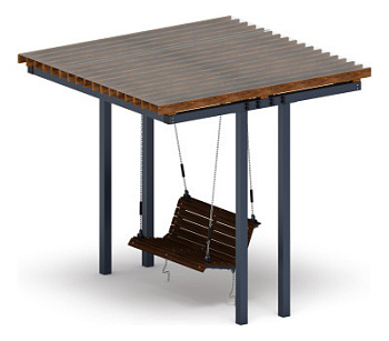 Пергола тент с качелями (прямая) - МФ 78.04.01-И1 /с поликарбонатом/