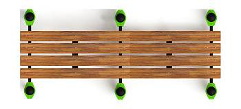 Воркаут 89. Гимнастическая скамья двойная разноуровневая (зеленый) ВТ 01.01-02