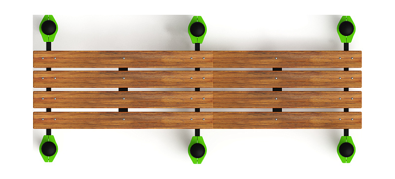 Воркаут 89. Гимнастическая скамья двойная разноуровневая (зеленый) ВТ 01.01-02