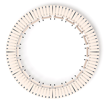 Модульная скамья радиальная (беленый дуб) МФ 42.01.27-01