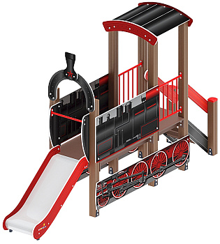 Паровозик (черный) мини - ДИК 1.03.5.01-11 - Игровой комплекс H=750