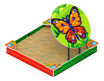 Песочница средняя с навесом Бабочка (Ракушки) - ИО 5.01.09-02