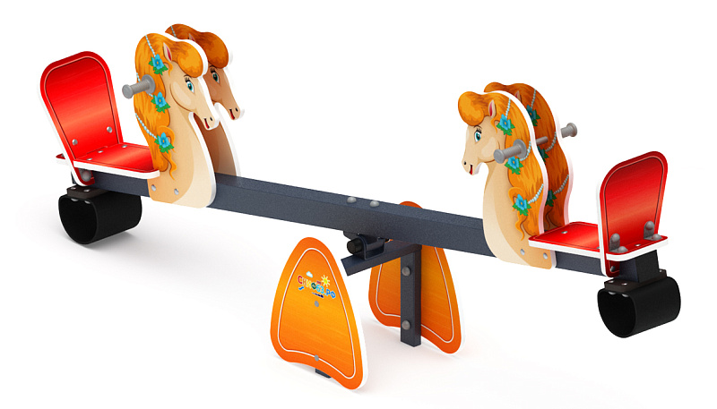 Качалка балансир со спинкой Лошадка - ИО 21.М.01.02-П