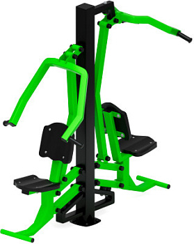 Тяга верхняя + жим от груди (зеленый) - Уличный тренажер двойной - СТ 027-12.И1