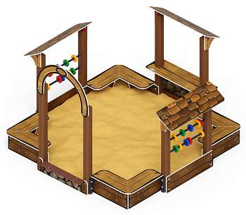 Песочный дворик Теремок (Коричневый) - ИО 6.01.04-02