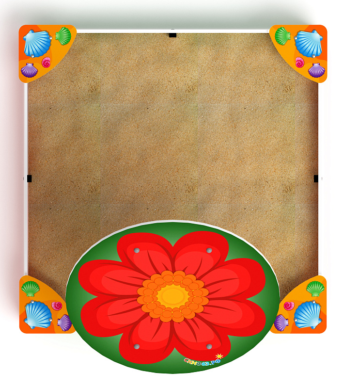 Песочница средняя с навесом Цветок (Ракушки) - ИО 5.01.08-02