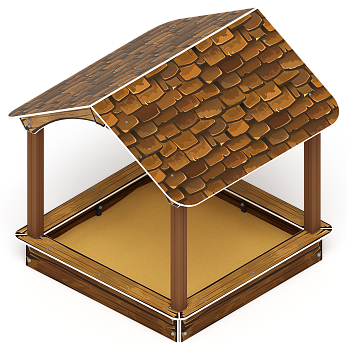 Песочный дворик с навесом Домик (Коричневый) - ИО 6.01.02-01