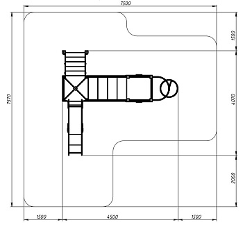 Навина (Техно-голубой) - ДИК 2.09.03-01 - Игровой комплекс H=1200
