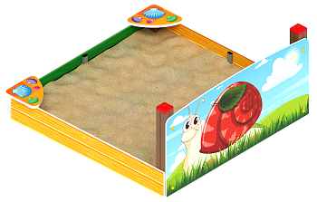 Песочница средняя с ограждением Улитка (Ракушки) - ИО 5.01.02-02