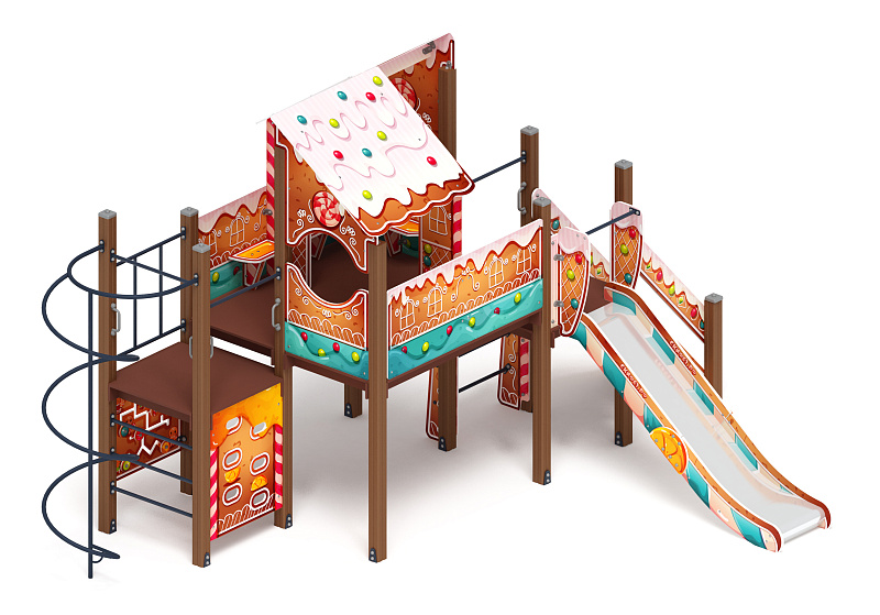 Теремок (Пряничный домик) - ДИК 2.07.01-02 - Игровой комплекс H=1200