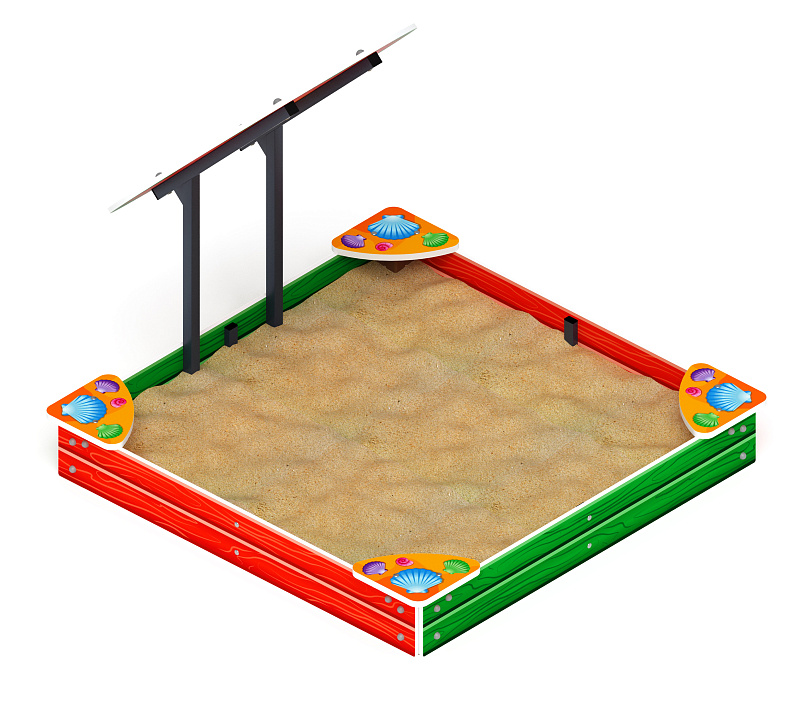 Песочница средняя с навесом Цветок (Ракушки) - ИО 5.01.08-02