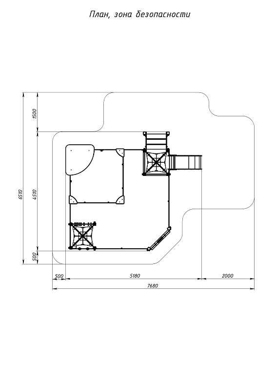 Песочный дворик с горкой Космопорт (Серый) - ИО 6.14.01-01 H=750