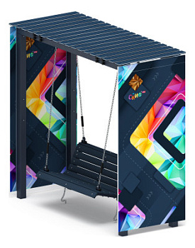 Пергола с качелями (СКИФ) - МФ 78.06.01-01.И1 /без поликарбоната/