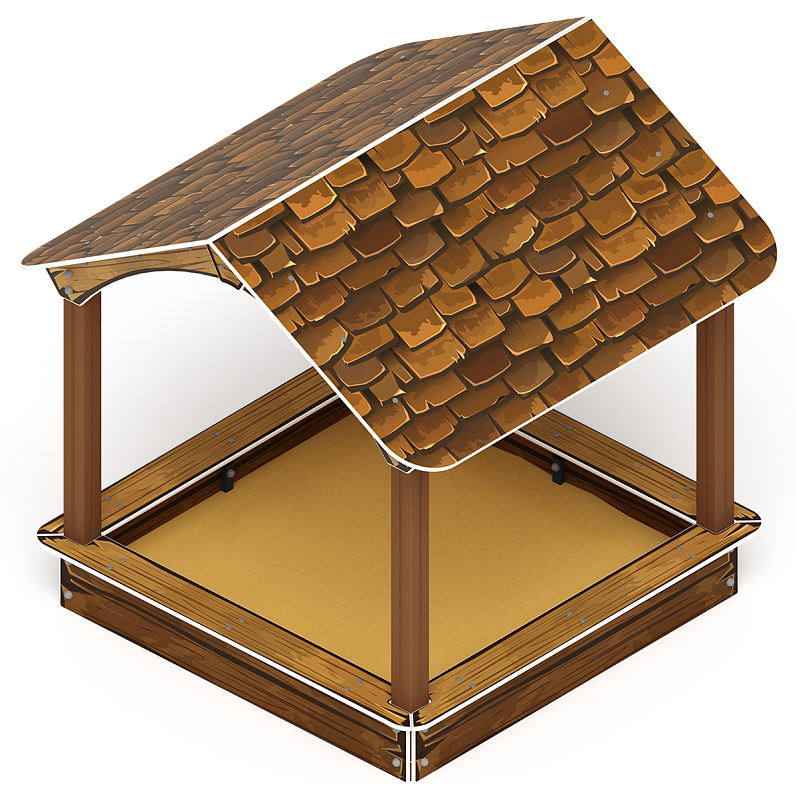 Песочный дворик с навесом Домик (Коричневый) - ИО 6.01.02-01