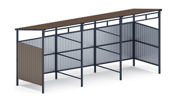 Навес контейнерной площадки для мусора (3 секции) МФ 55.02.03.3-02