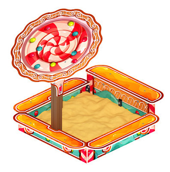 Песочница с навесом Ромашка (Пряничный домик) - ИО 5.01.06-03