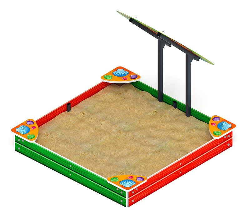 Песочница средняя с навесом Бабочка (Ракушки) - ИО 5.01.09-02